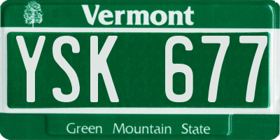 VT license plate YSK677