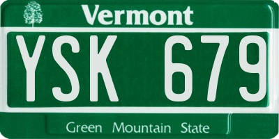 VT license plate YSK679