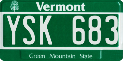 VT license plate YSK683