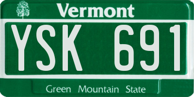 VT license plate YSK691