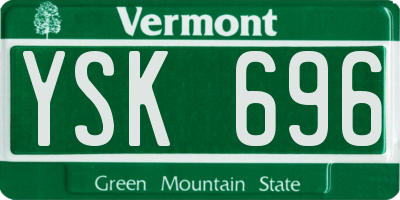 VT license plate YSK696
