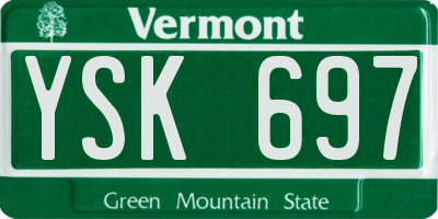 VT license plate YSK697
