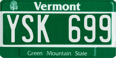 VT license plate YSK699