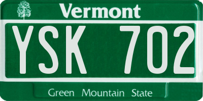 VT license plate YSK702