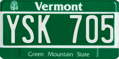 VT license plate YSK705