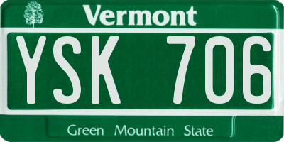 VT license plate YSK706