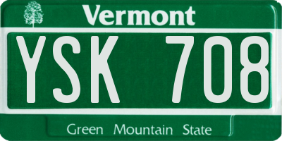 VT license plate YSK708