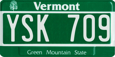 VT license plate YSK709