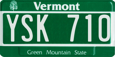 VT license plate YSK710