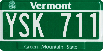 VT license plate YSK711