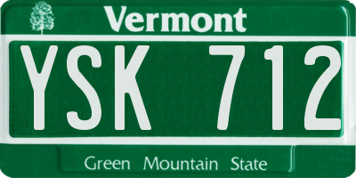 VT license plate YSK712