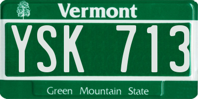 VT license plate YSK713