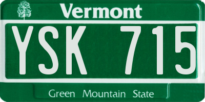 VT license plate YSK715