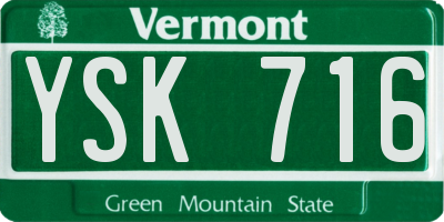 VT license plate YSK716