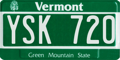 VT license plate YSK720