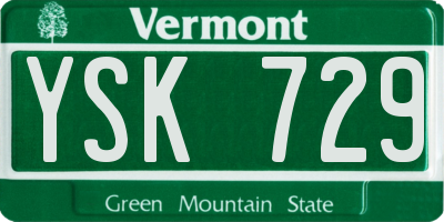 VT license plate YSK729