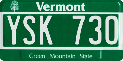 VT license plate YSK730