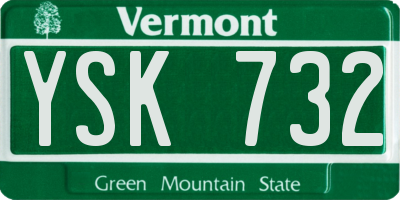 VT license plate YSK732