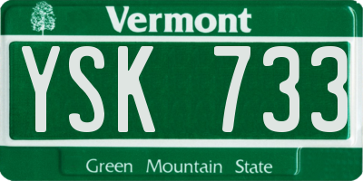 VT license plate YSK733
