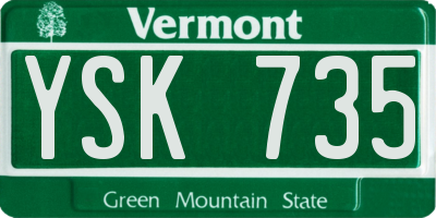 VT license plate YSK735