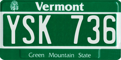 VT license plate YSK736