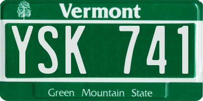 VT license plate YSK741