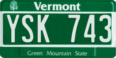 VT license plate YSK743