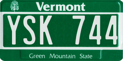 VT license plate YSK744