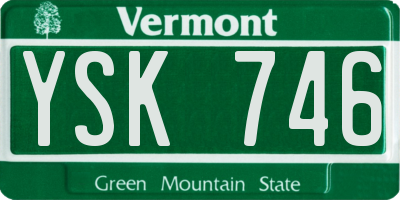 VT license plate YSK746