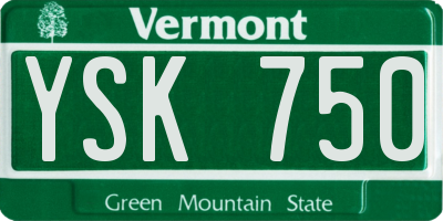 VT license plate YSK750
