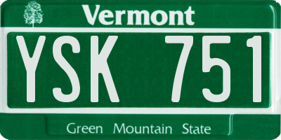 VT license plate YSK751