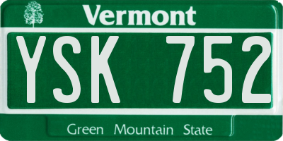 VT license plate YSK752