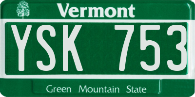 VT license plate YSK753