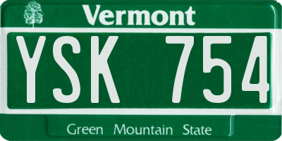 VT license plate YSK754