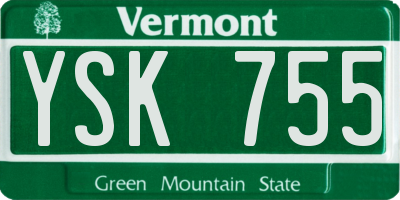 VT license plate YSK755