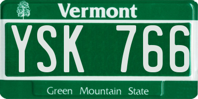 VT license plate YSK766