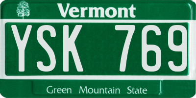 VT license plate YSK769