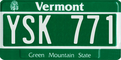 VT license plate YSK771