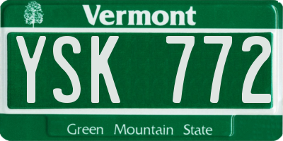 VT license plate YSK772