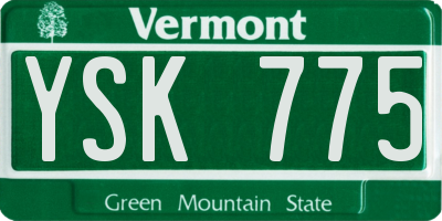 VT license plate YSK775