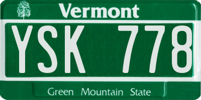 VT license plate YSK778