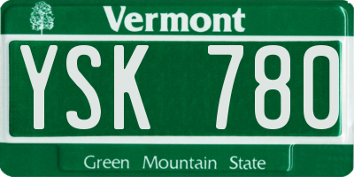 VT license plate YSK780