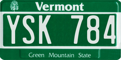 VT license plate YSK784