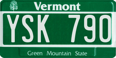 VT license plate YSK790