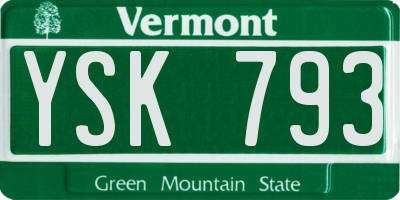 VT license plate YSK793