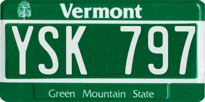 VT license plate YSK797