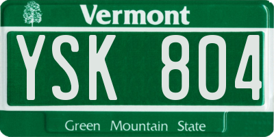 VT license plate YSK804