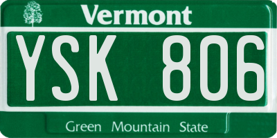 VT license plate YSK806