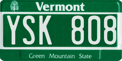 VT license plate YSK808