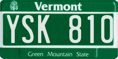 VT license plate YSK810